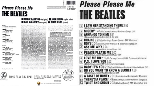 "Please Please Me"→ the Beatles' first album (1963).
