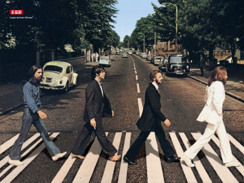The Beatles crossing in London, 1968.